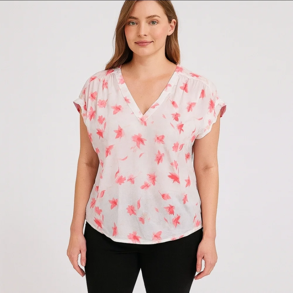 Gap Pink White Floral Barbiecore CoquetteGirl Spring Cottagecore Summer Sz Med